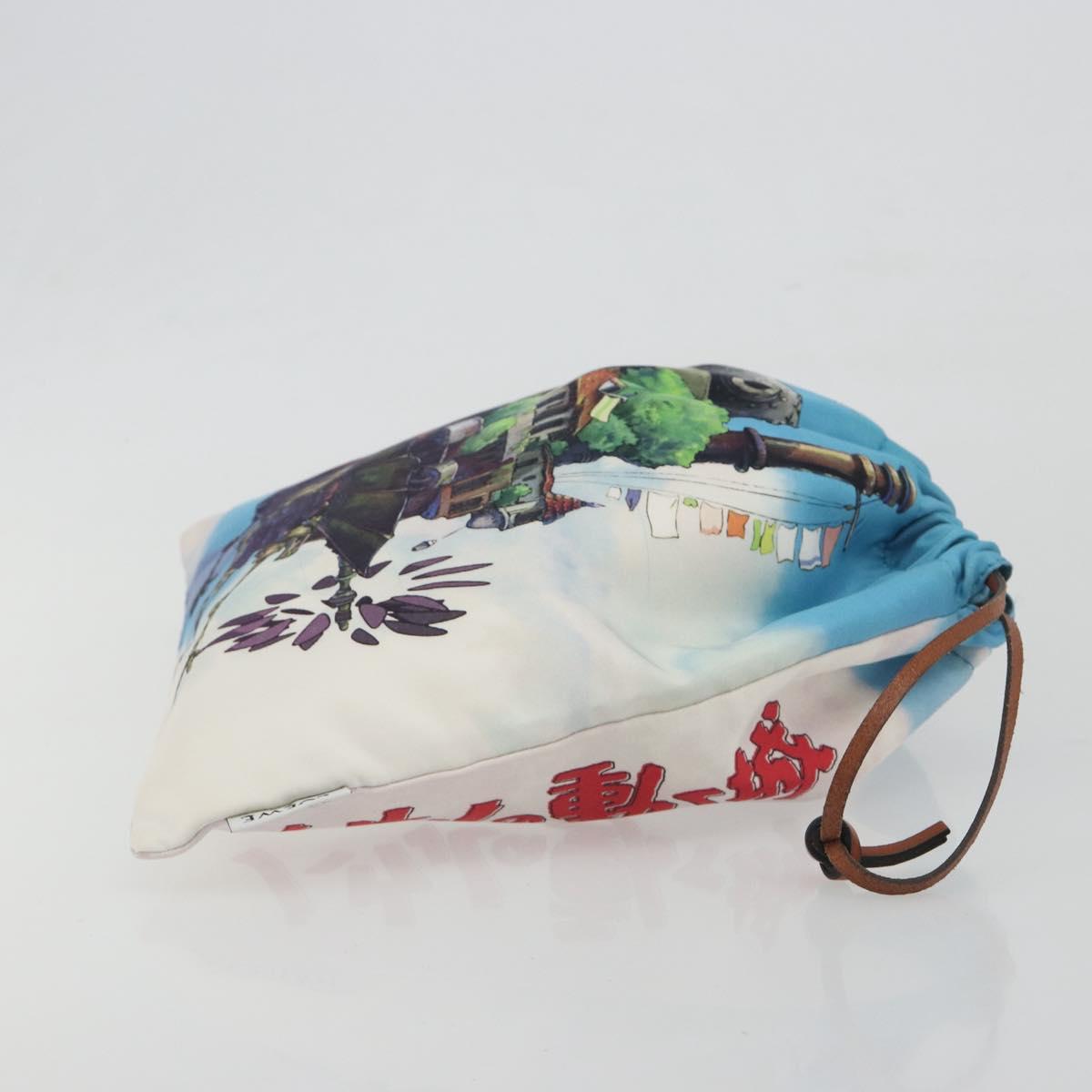 LOEWE Studio Ghibli Howl's Moving Castle Pouch Nylon Blue Auth 167498M