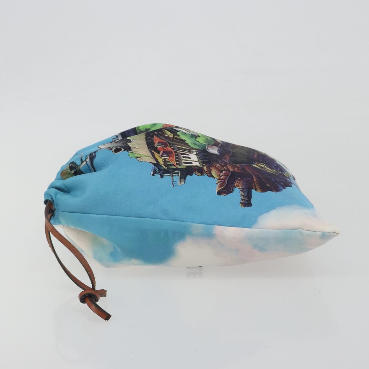 LOEWE Studio Ghibli Howl's Moving Castle Pouch Nylon Blue Auth 167498M