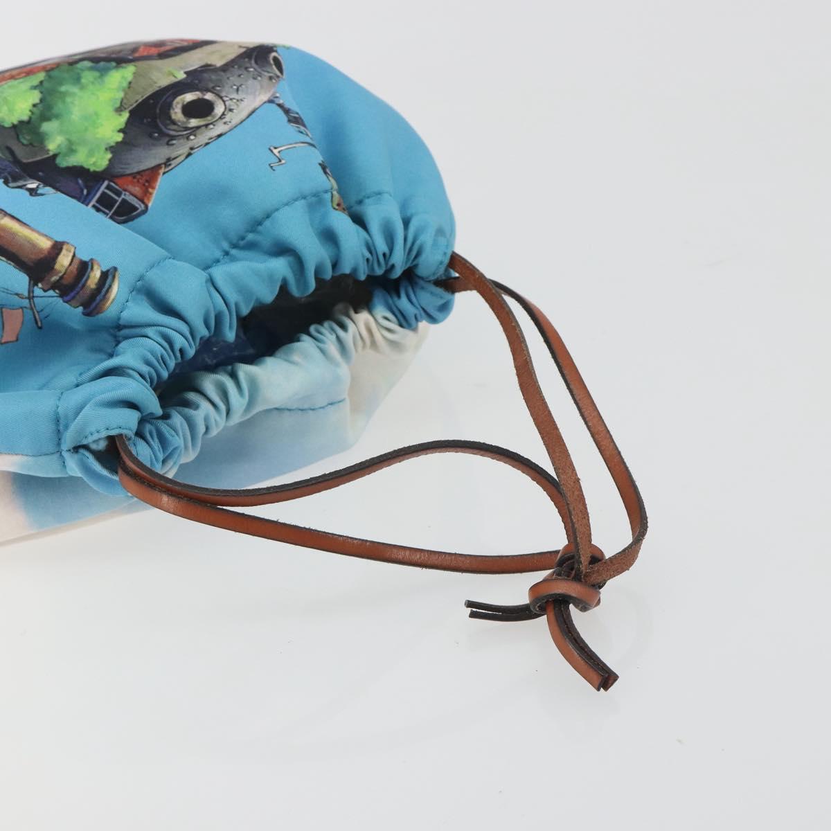 LOEWE Studio Ghibli Howl's Moving Castle Pouch Nylon Blue Auth 167498M