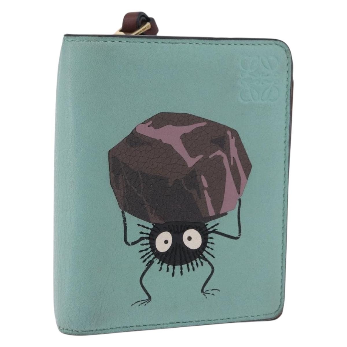 LOEWE LOEWE × Studio Ghibli Suswatari Wallet Leather Green Gold Auth 167501M