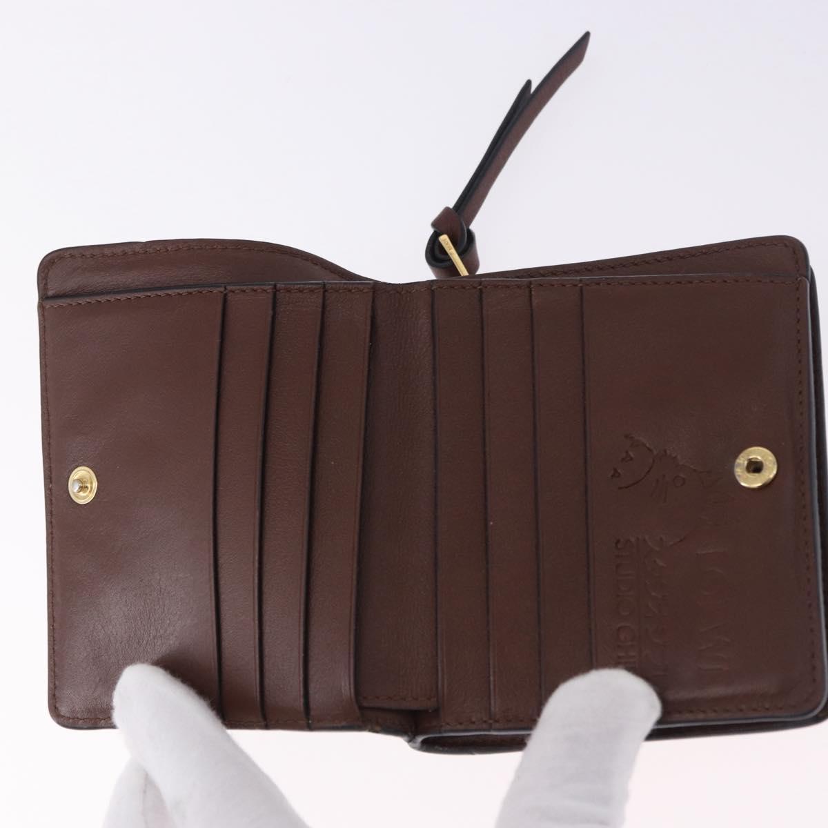LOEWE LOEWE × Studio Ghibli Suswatari Wallet Leather Green Gold Auth 167501M