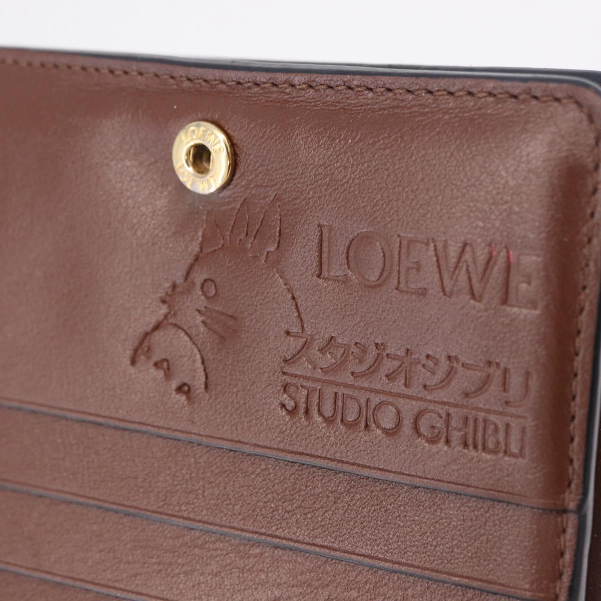 LOEWE LOEWE × Studio Ghibli Suswatari Wallet Leather Green Gold Auth 167501M