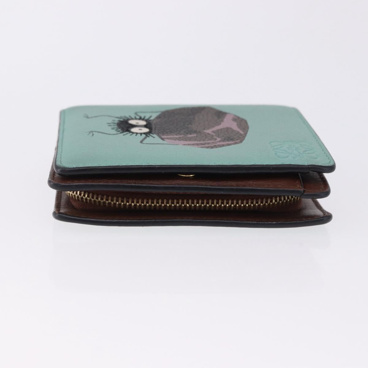 LOEWE LOEWE × Studio Ghibli Suswatari Wallet Leather Green Gold Auth 167501M