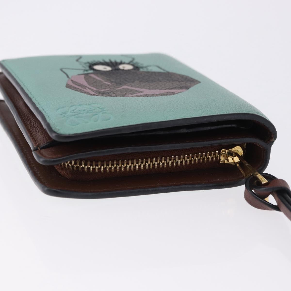 LOEWE LOEWE × Studio Ghibli Suswatari Wallet Leather Green Gold Auth 167501M