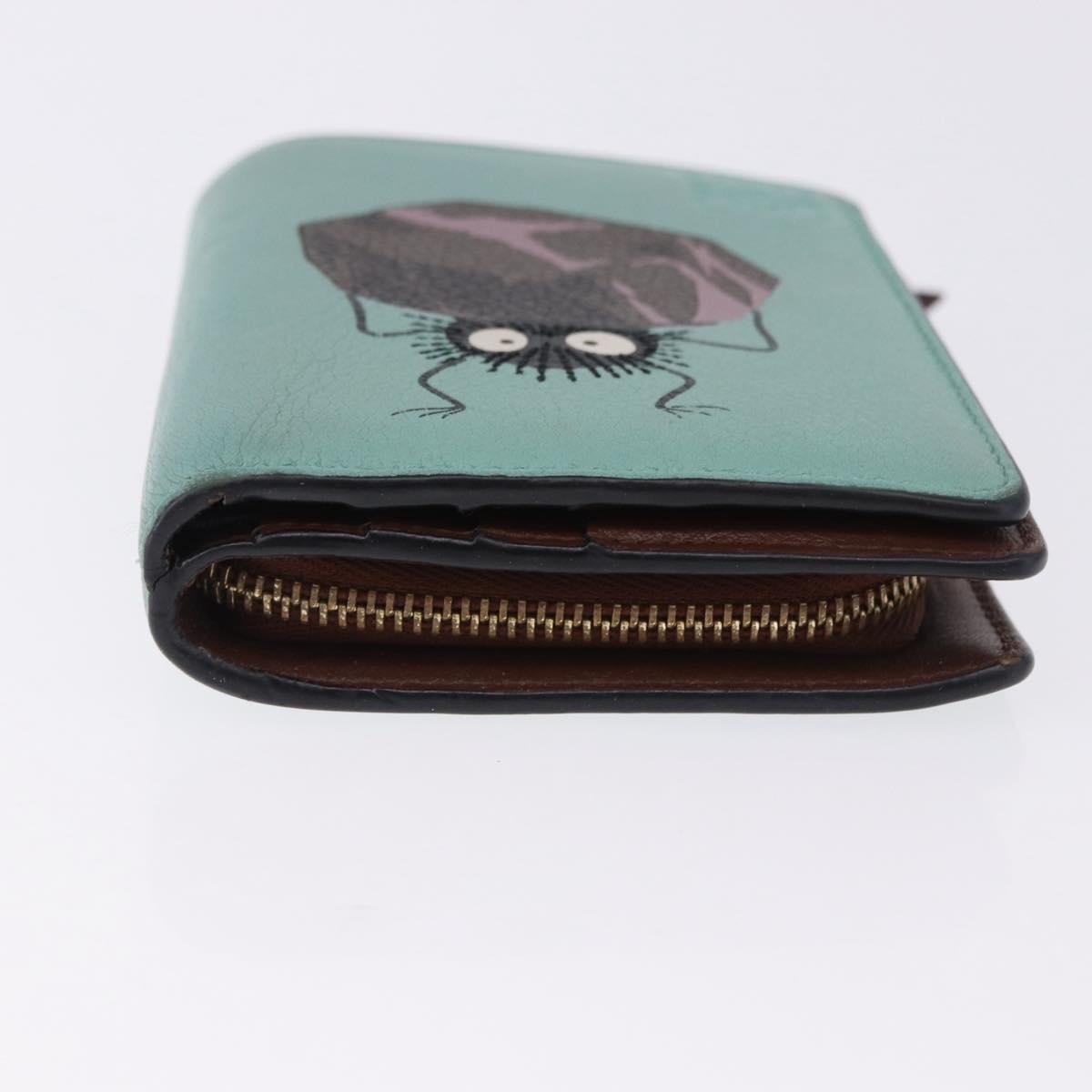 LOEWE LOEWE × Studio Ghibli Suswatari Wallet Leather Green Gold Auth 167501M