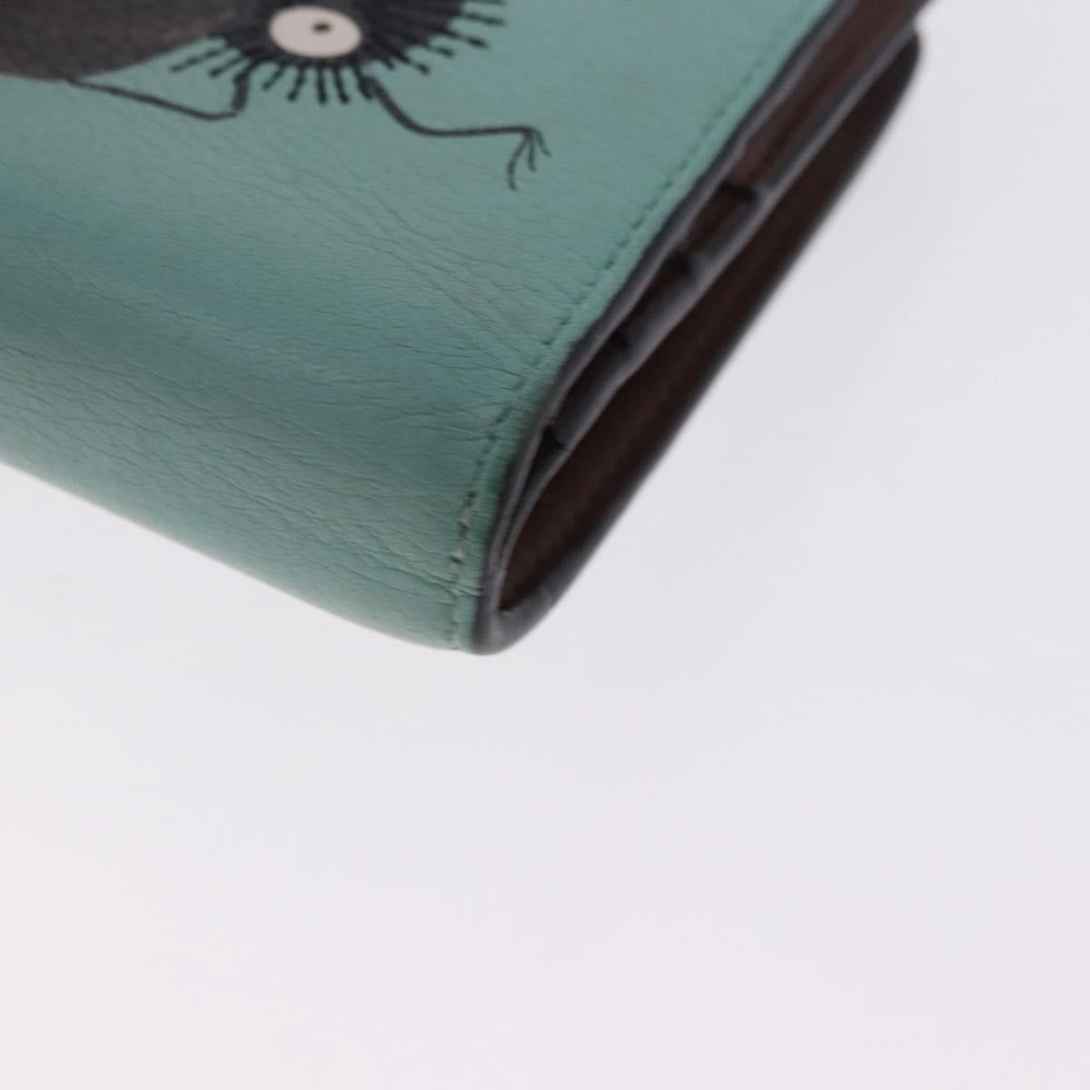 LOEWE LOEWE × Studio Ghibli Suswatari Wallet Leather Green Gold Auth 167501M