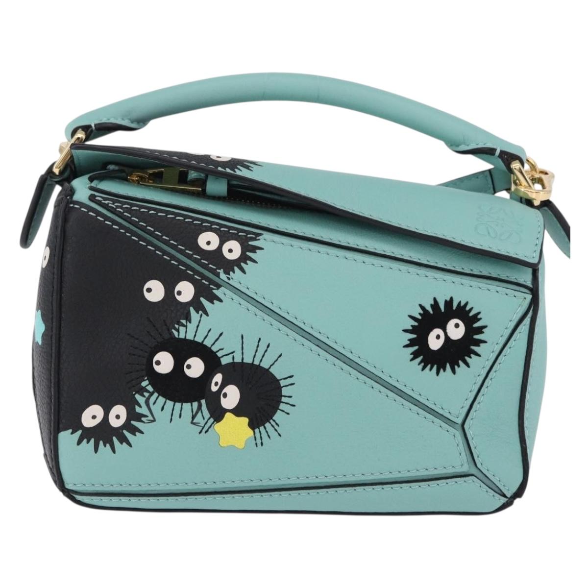 LOEWE Ghibli Spirited Away Soot Sprites Puzzle Bag Mini 2way Green Auth 167502SM