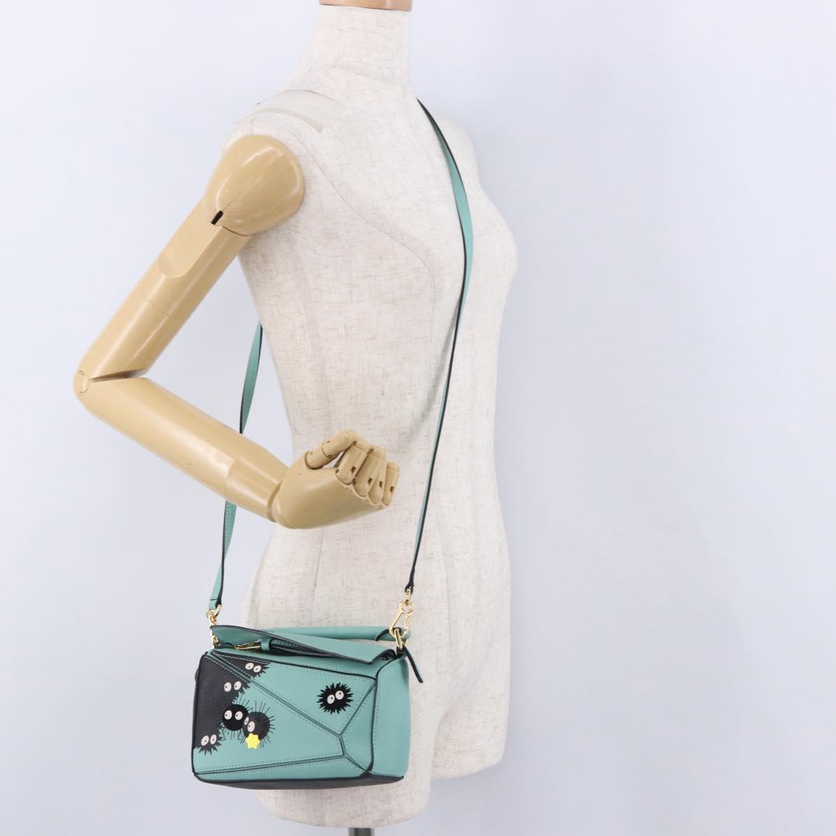 LOEWE Ghibli Spirited Away Soot Sprites Puzzle Bag Mini 2way Green Auth 167502SM