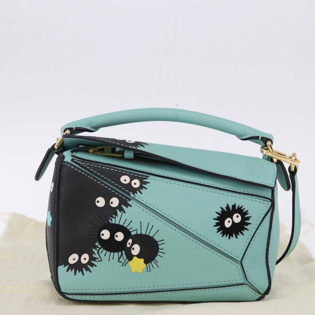 LOEWE Ghibli Spirited Away Soot Sprites Puzzle Bag Mini 2way Green Auth 167502SM