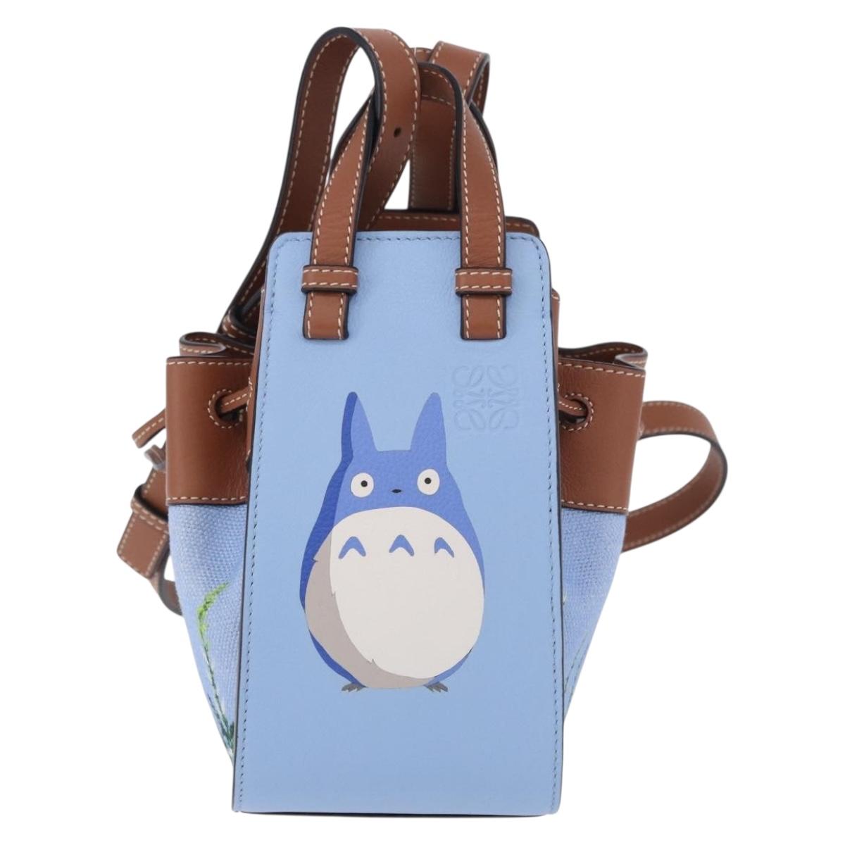 LOEWE Ghibli Collaboration Totoro Hammock Mini Bag Leather Blue Auth 167503SM