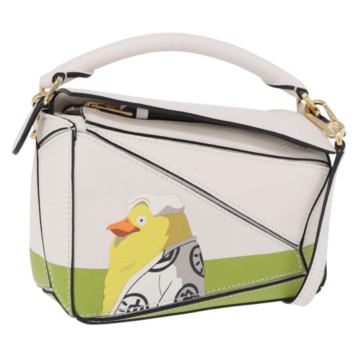 LOEWE Ghibli Spirited Away Ootori Sama Puzzle Bag Mini Leather 2way Gold Auth 167504SM