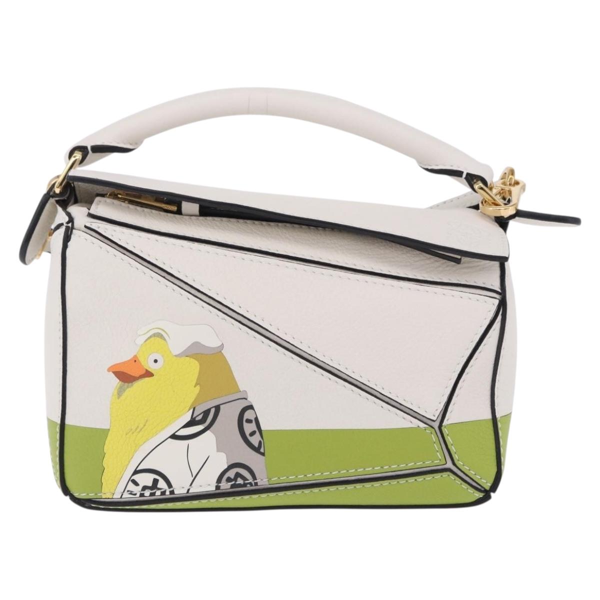 LOEWE Ghibli Spirited Away Ootori Sama Puzzle Bag Mini Leather 2way Gold Auth 167504SM