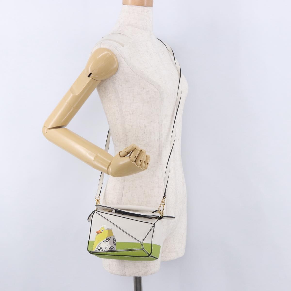 LOEWE Ghibli Spirited Away Ootori Sama Puzzle Bag Mini Leather 2way Gold Auth 167504SM