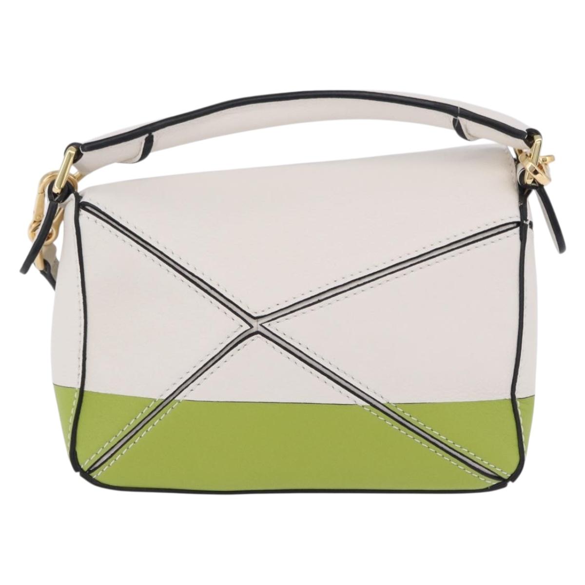 LOEWE Ghibli Spirited Away Ootori Sama Puzzle Bag Mini Leather 2way Gold Auth 167504SM