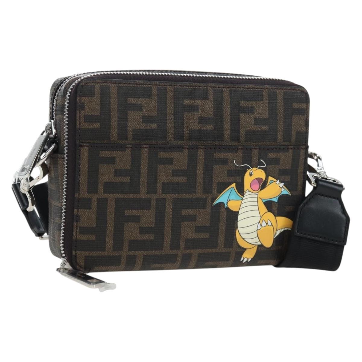 FENDI FENDIxFRGMTxPOKÉMON Zucca Canvas Dragonfly 2way Camera Bag Auth 167506SM