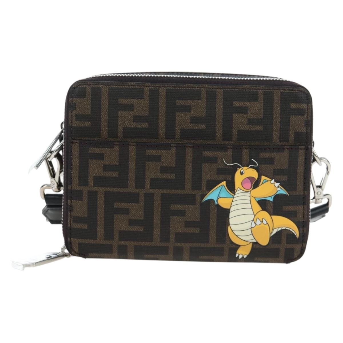 FENDI FENDIxFRGMTxPOKÉMON Zucca Canvas Dragonfly 2way Camera Bag Auth 167506SM