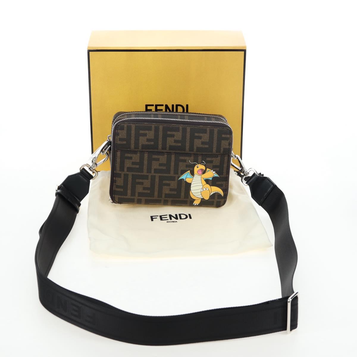 FENDI FENDIxFRGMTxPOKÉMON Zucca Canvas Dragonfly 2way Camera Bag Auth 167506SM