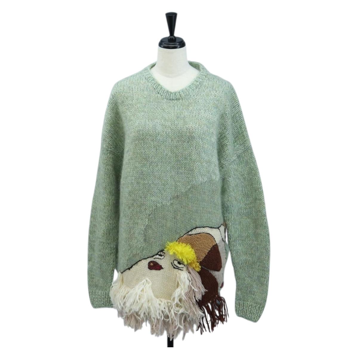 LOEWE LOEWE × Studio Ghibli Embroidered Sweater Hin Wool XS Green Auth 167540SM