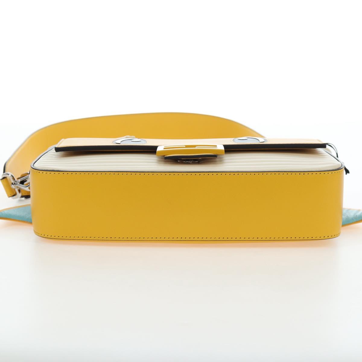 FENDI Dragonite FENDIxFRGMTxPOKÉMON Mamma Baguette Leather Yellow Auth 167542SM