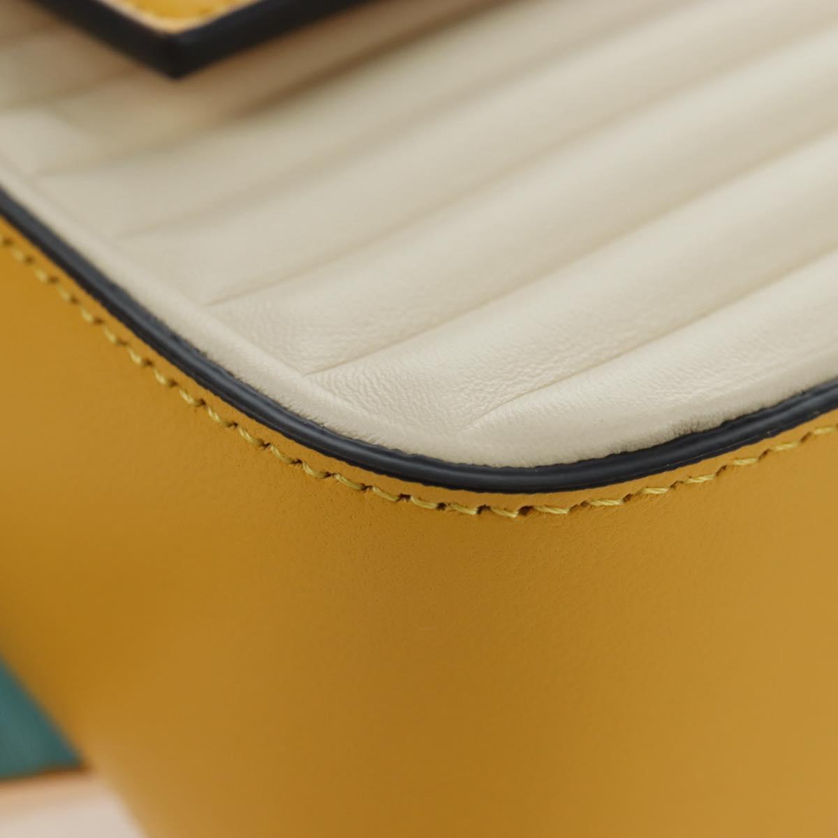 FENDI Dragonite FENDIxFRGMTxPOKÉMON Mamma Baguette Leather Yellow Auth 167542SM