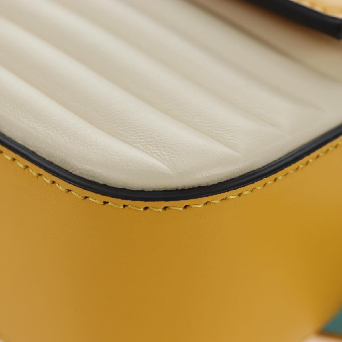 FENDI Dragonite FENDIxFRGMTxPOKÉMON Mamma Baguette Leather Yellow Auth 167542SM