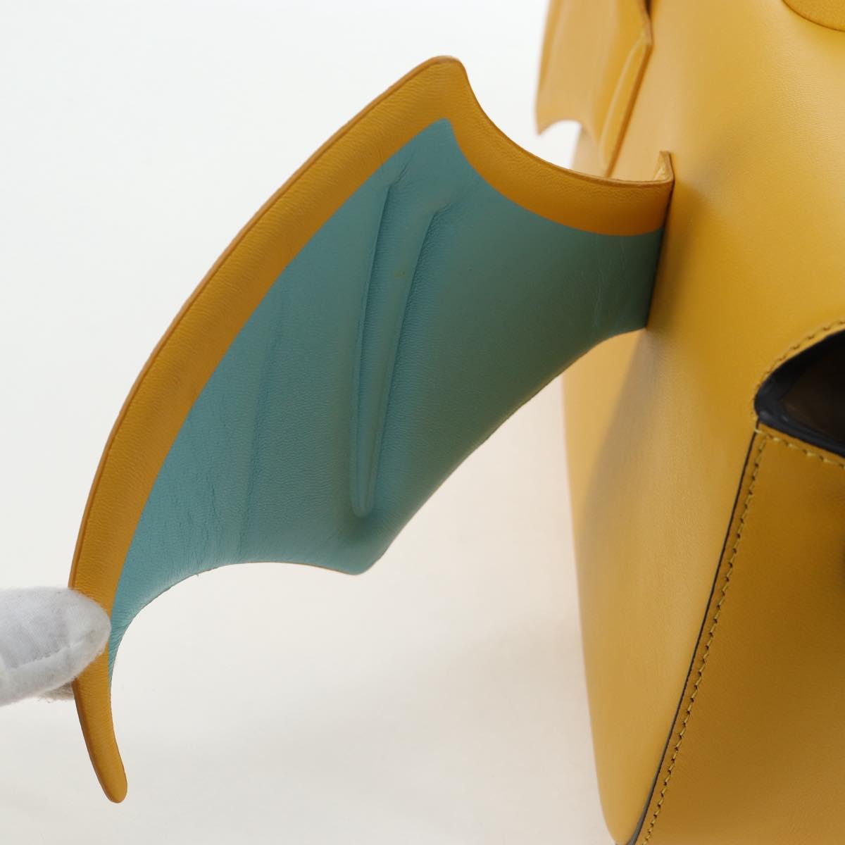 FENDI Dragonite FENDIxFRGMTxPOKÉMON Mamma Baguette Leather Yellow Auth 167542SM