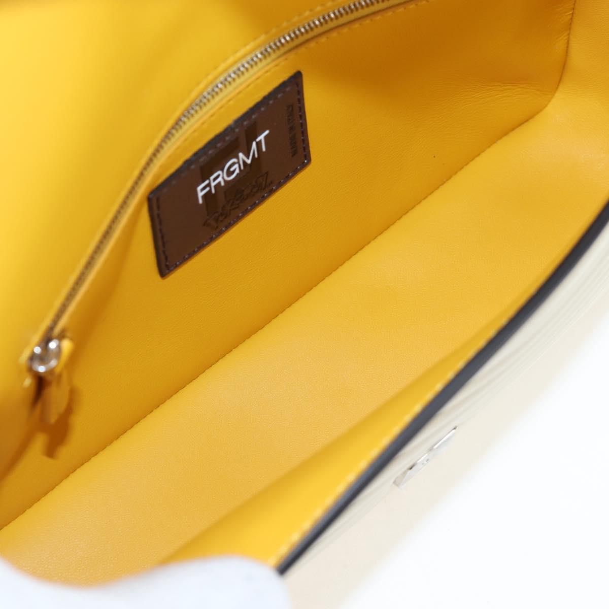 FENDI Dragonite FENDIxFRGMTxPOKÉMON Mamma Baguette Leather Yellow Auth 167542SM