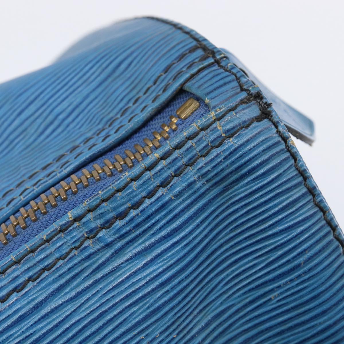 LOUIS VUITTON Epi Keepall 45 Boston Bag Blue M42975 LV Auth 167543