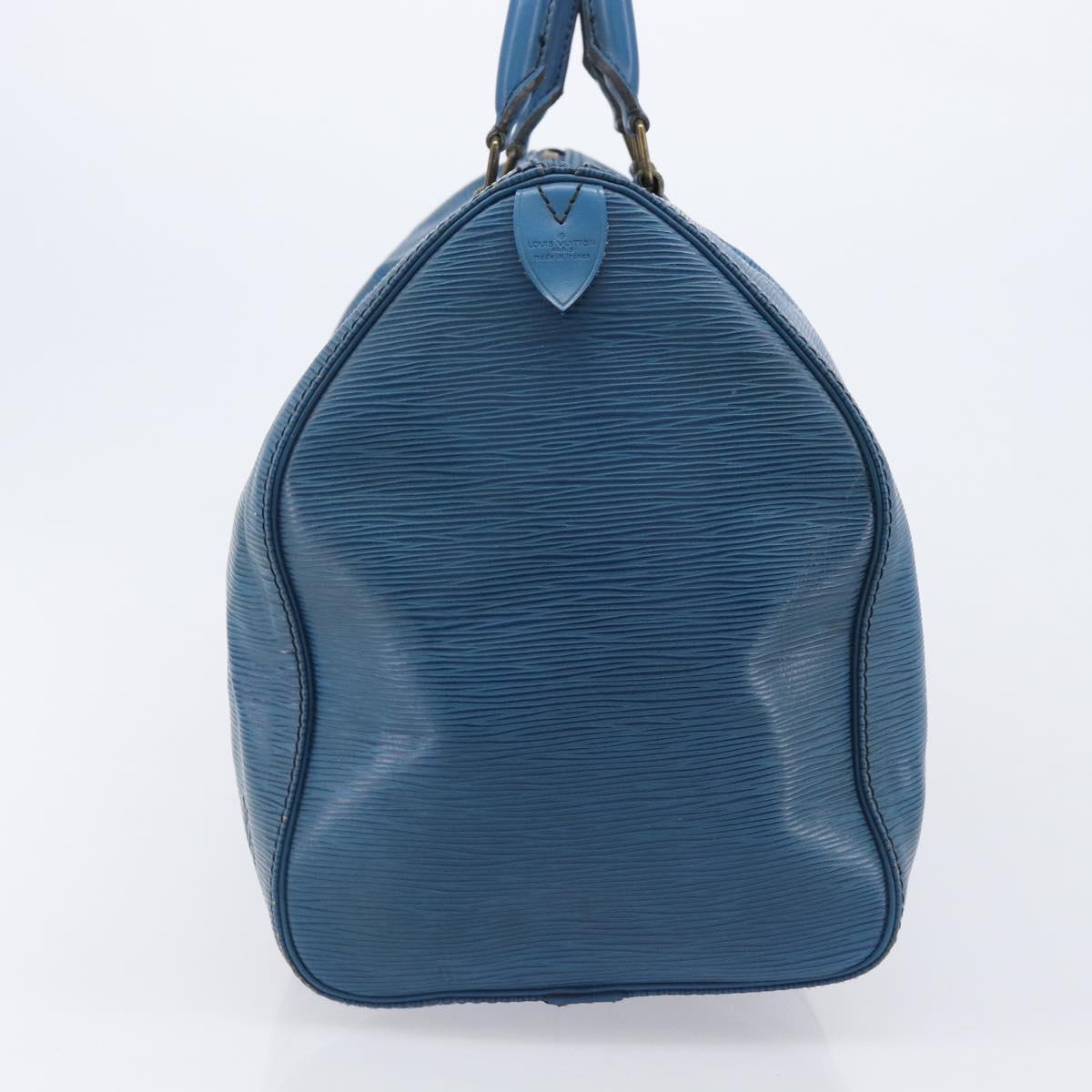 LOUIS VUITTON Epi Keepall 45 Boston Bag Blue M42975 LV Auth 167543