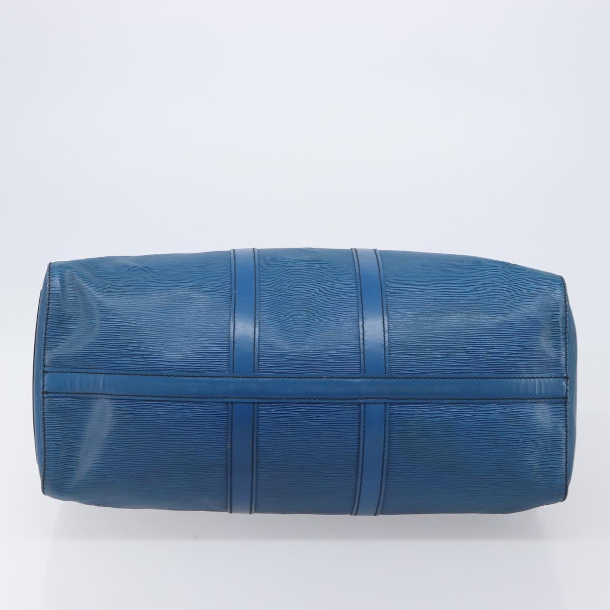 LOUIS VUITTON Epi Keepall 45 Boston Bag Blue M42975 LV Auth 167543