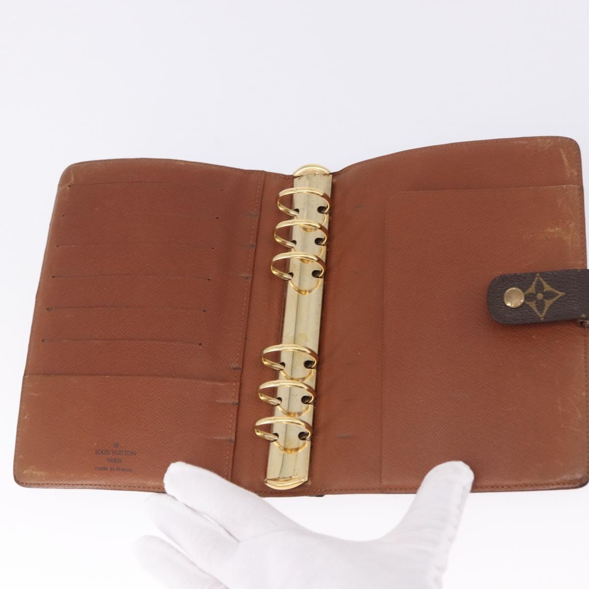 LOUIS VUITTON Monogram Agenda MM Day Planner Cover R20105 LV Auth 167545