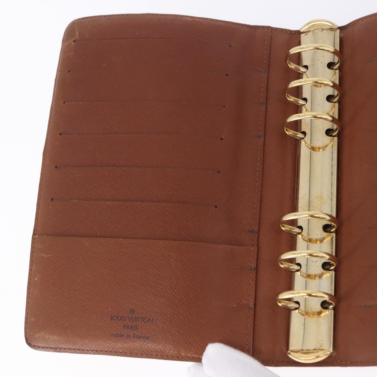 LOUIS VUITTON Monogram Agenda MM Day Planner Cover R20105 LV Auth 167545