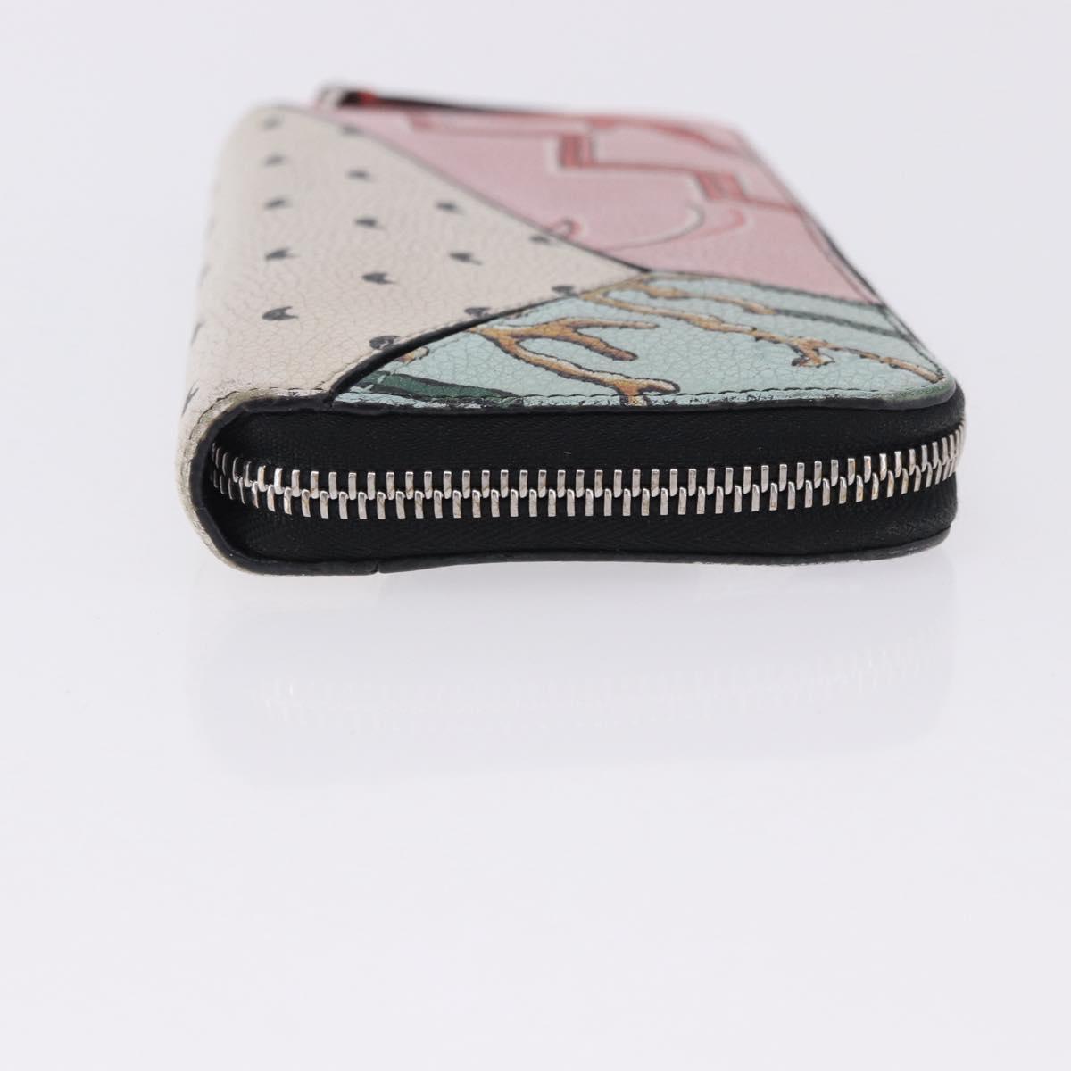 LOEWE Long Wallet Leather Multicolor Silver 261812 Auth 167546A