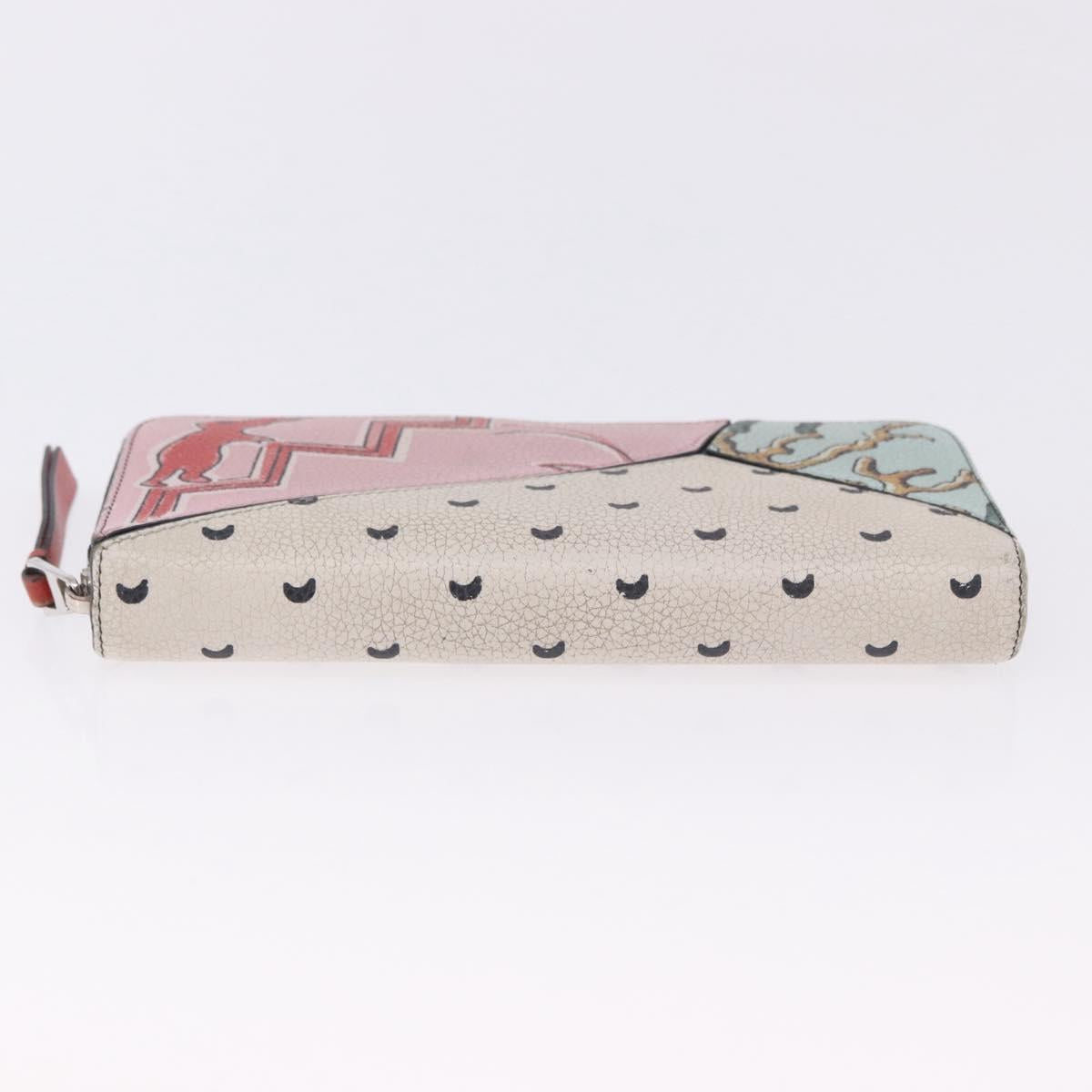 LOEWE Long Wallet Leather Multicolor Silver 261812 Auth 167546A