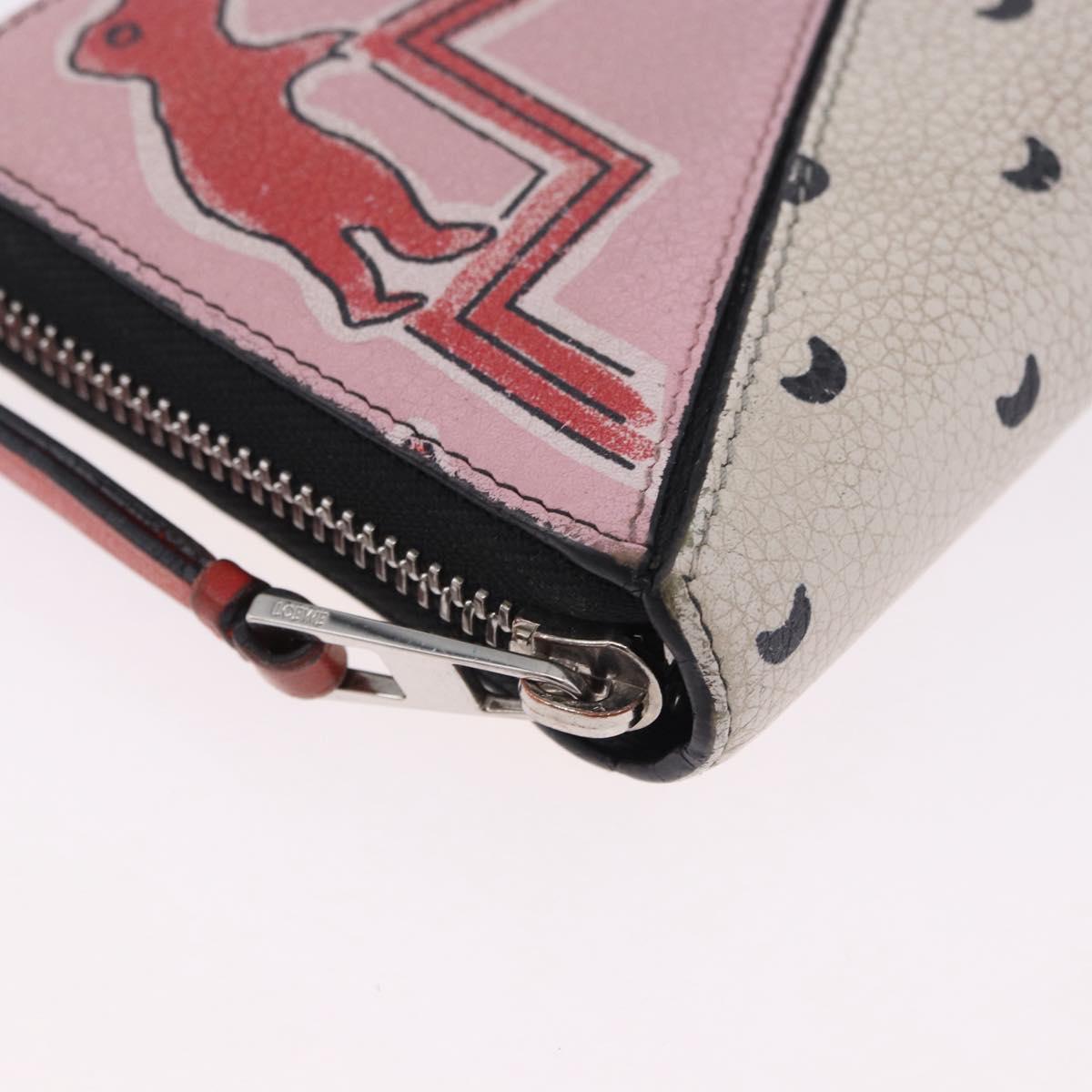 LOEWE Long Wallet Leather Multicolor Silver 261812 Auth 167546A