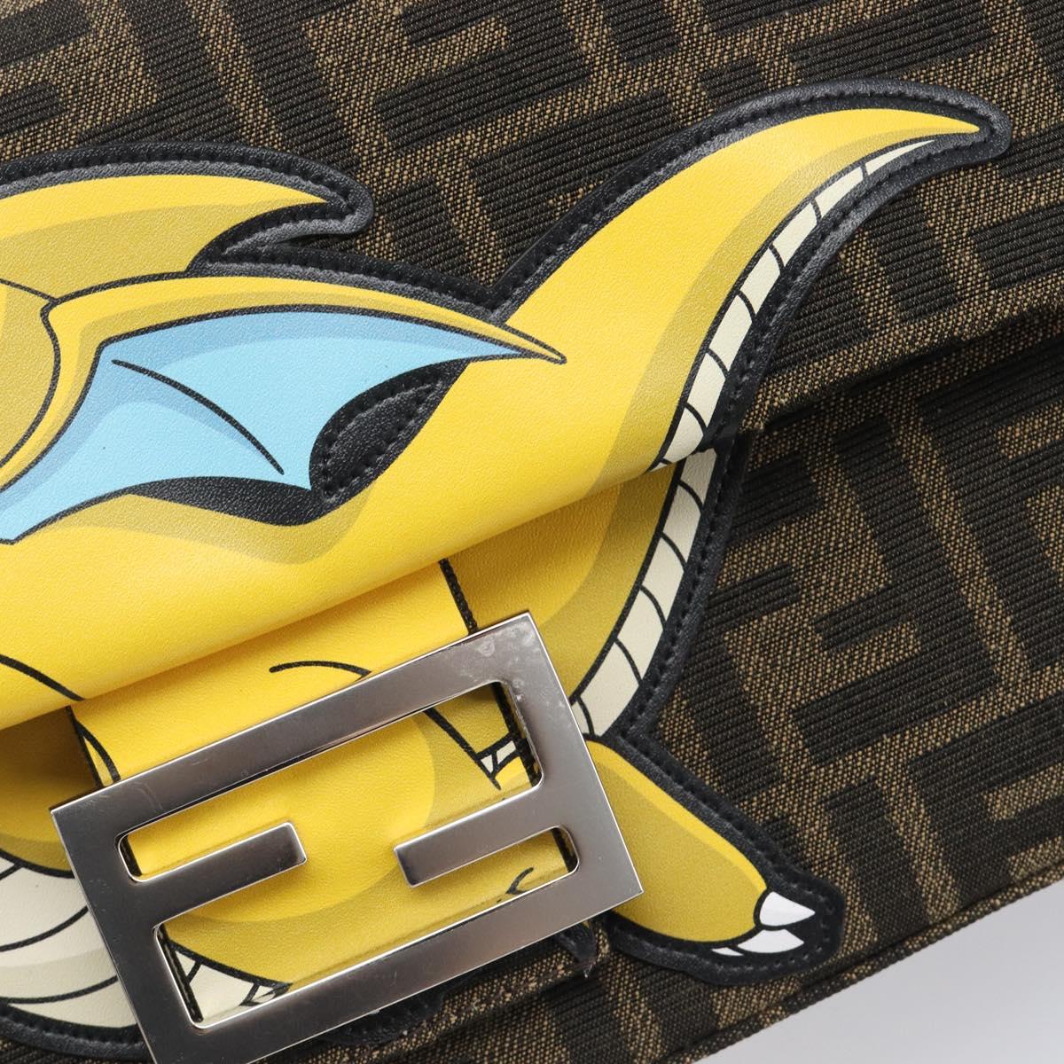 FENDI x FRGMT x POKEMON Mamma Baguette Kairyu Zucca Brown 8BR600 Auth 167552SM