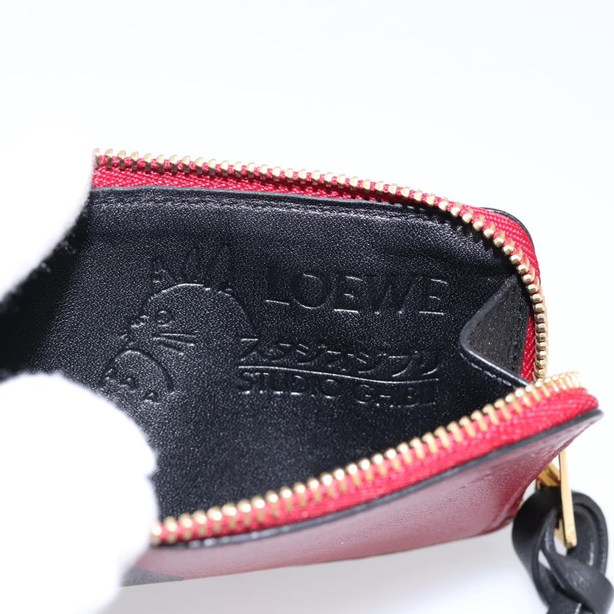 LOEWE x Studio Ghibli Spirited Away No-Face Card Case Leather Red Auth 167558M