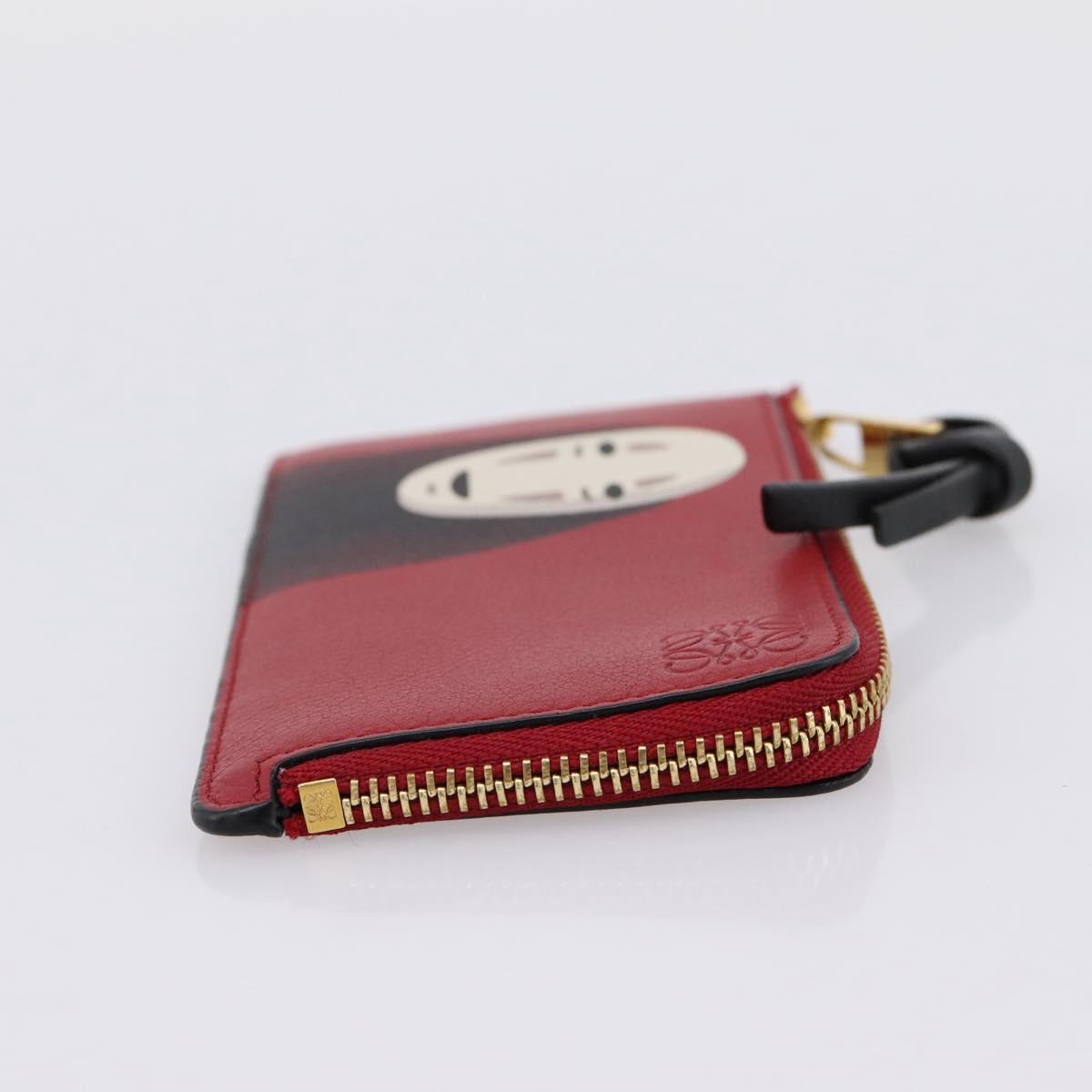 LOEWE x Studio Ghibli Spirited Away No-Face Card Case Leather Red Auth 167558M