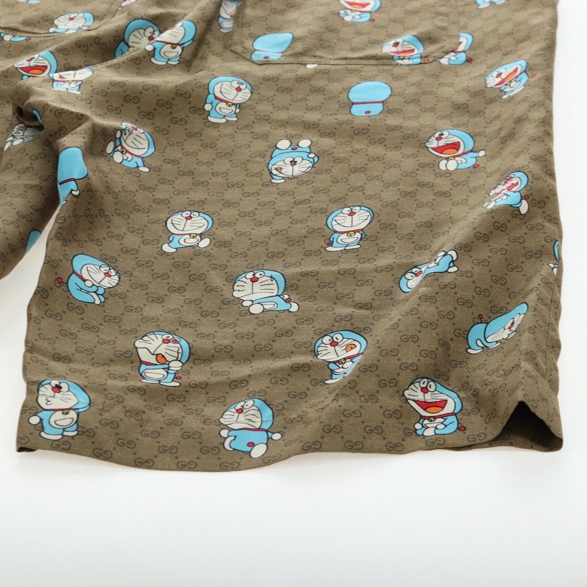 GUCCI x Doraemon Short Pants Silk ""44"" Brown Blue Auth 167559SAM