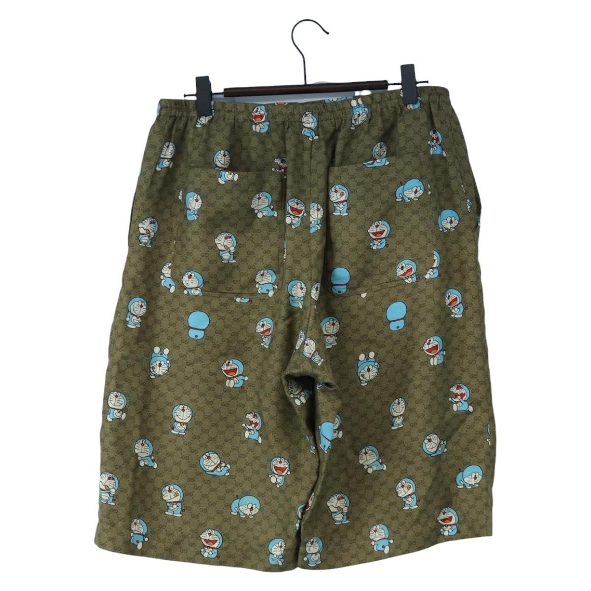 GUCCI x Doraemon Short Pants Silk ""44"" Brown Blue Auth 167559SAM