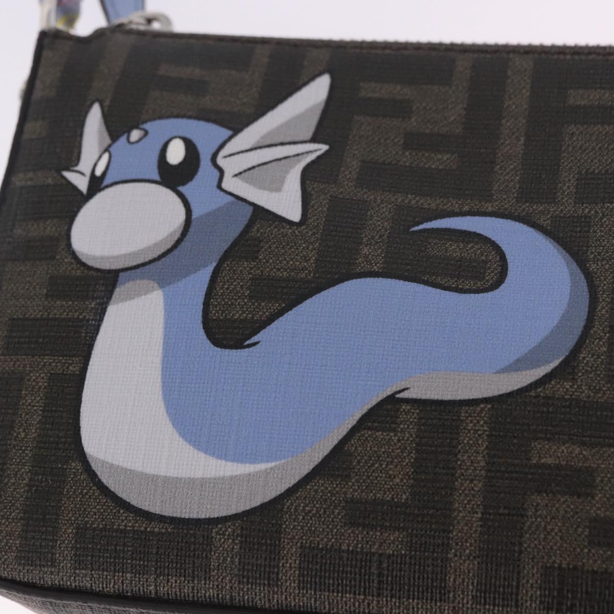 FENDI x FRGMT x POKEMON Dratini Shoulder Bag PVC Brown 8BS073 Auth 167561SM