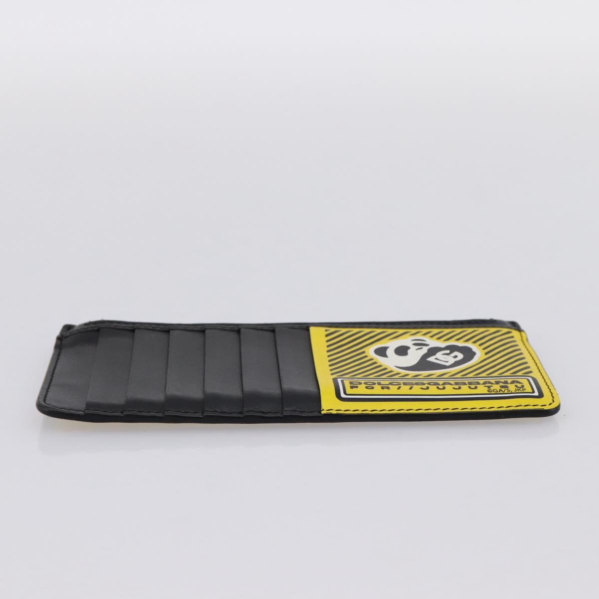DOLCE&GABBANA × Jujutsu Kaisen Panda Card Case Leather Black Yellow Auth 167563M