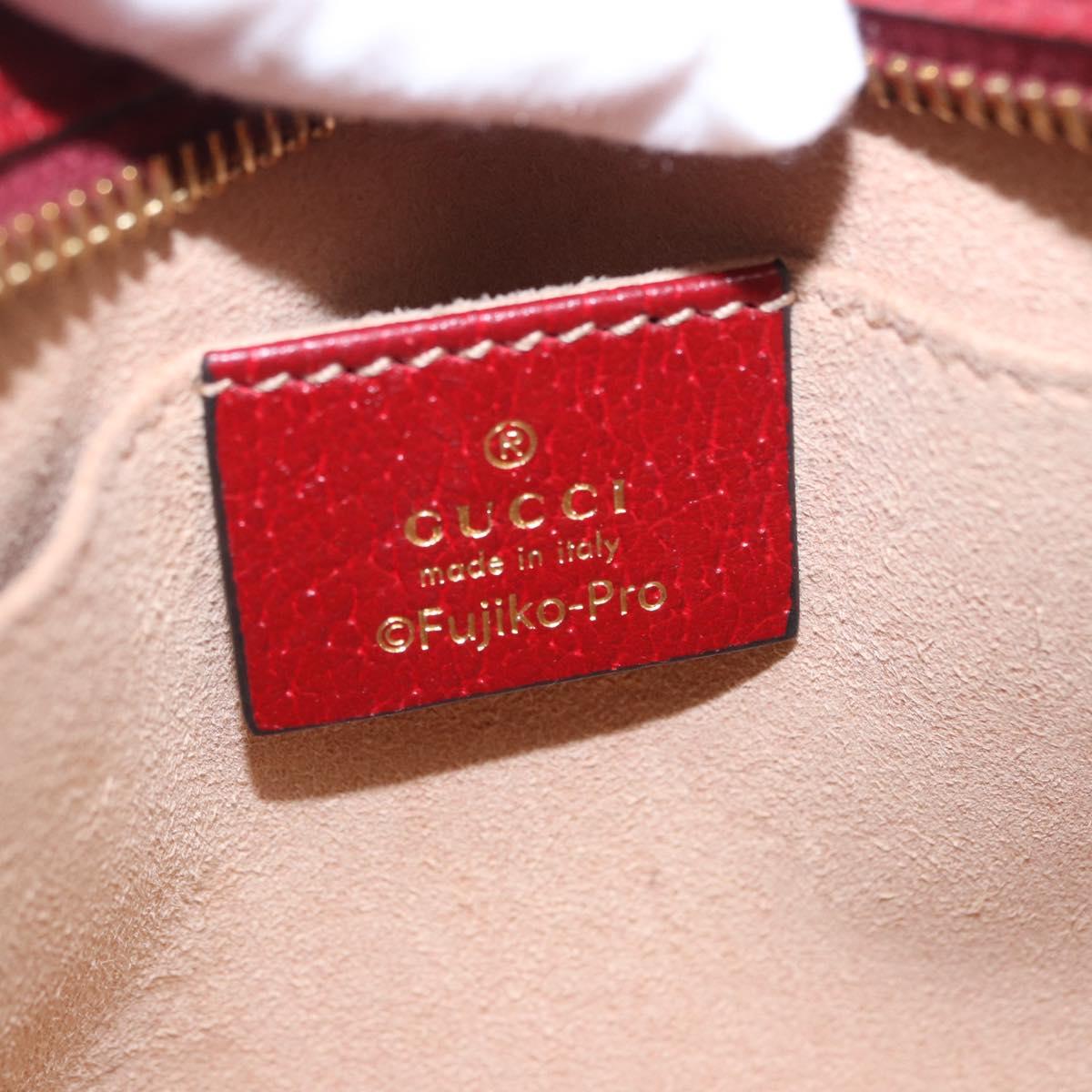 GUCCI x Doraemon Micro GG Shoulder Bag PVC Brown Gold Tone 647784 Auth 167564SAM