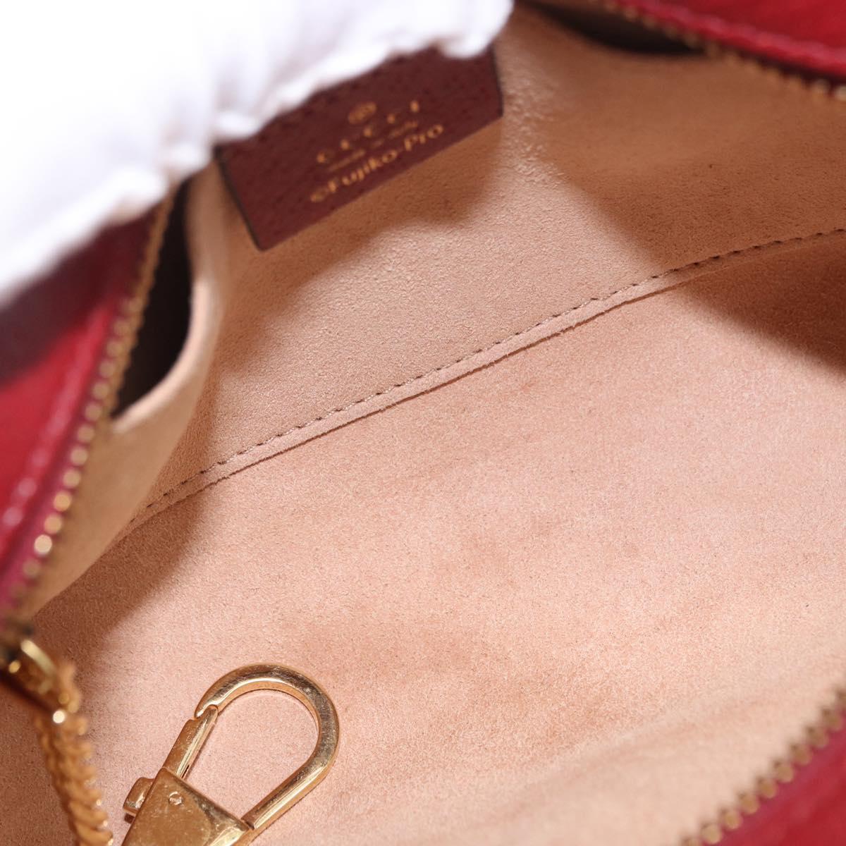 GUCCI x Doraemon Micro GG Shoulder Bag PVC Brown Gold Tone 647784 Auth 167564SAM