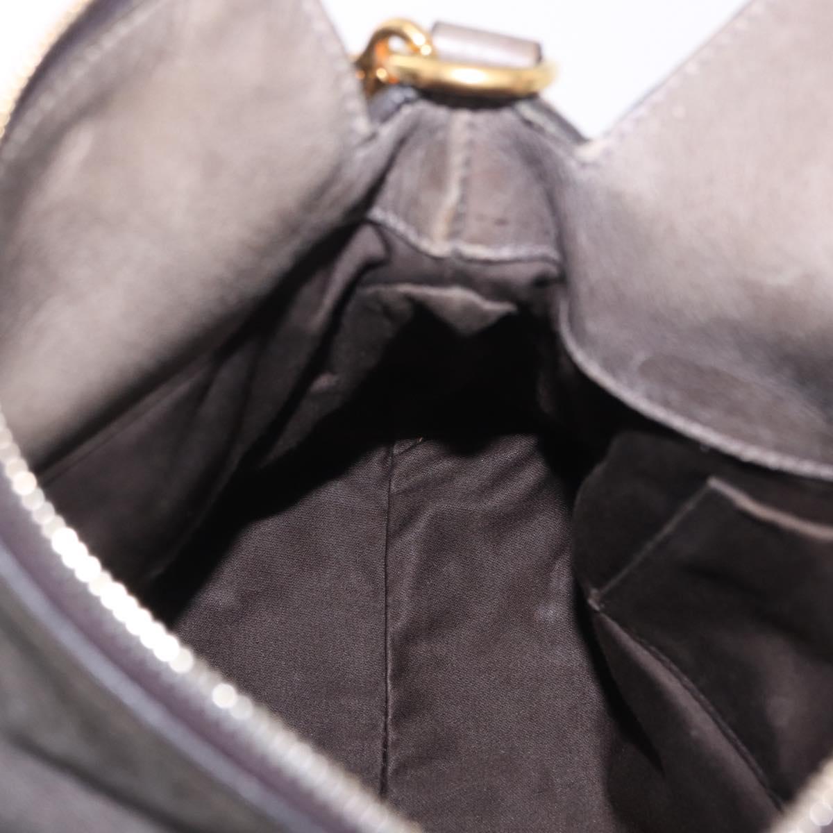 Miu Miu Vitter Lux Hand Bag Leather 2way Gray Gold Tone Auth 167565V