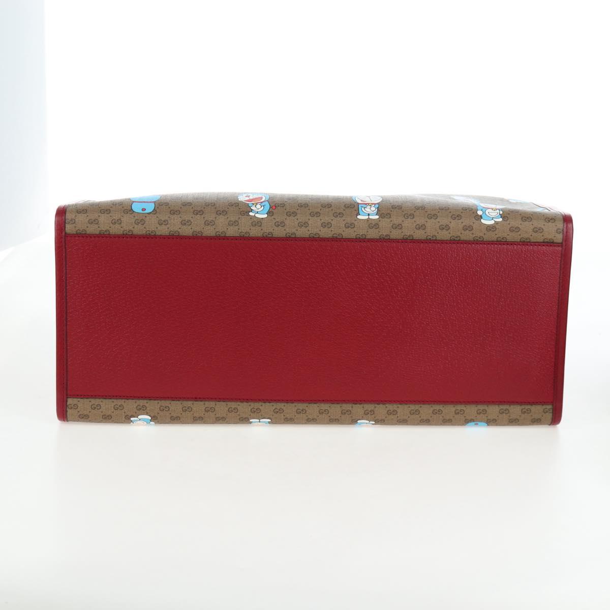 GUCCI x Doraemon Micro GG Hand Bag PVC 2way Brown Gold Tone 653952 Auth 167569SM