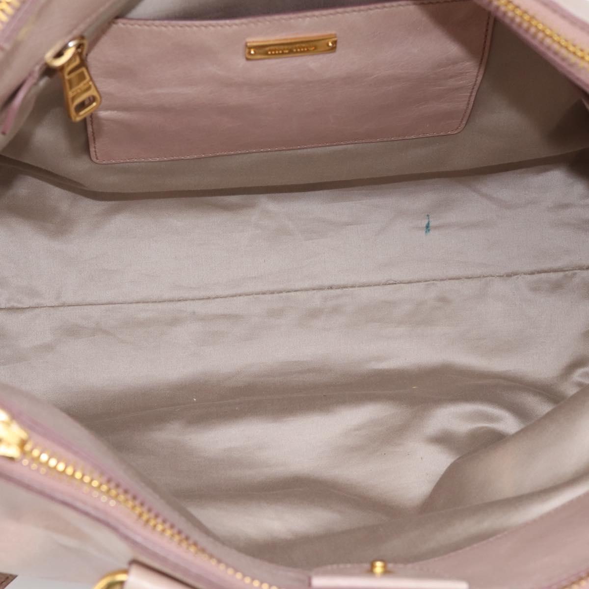 Miu Miu Hand Bag Leather 2way Pink Gold Tone Auth 167571A