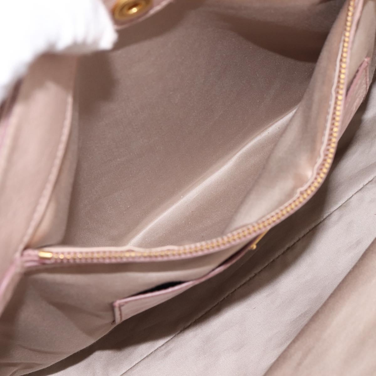 Miu Miu Hand Bag Leather 2way Pink Gold Tone Auth 167571A