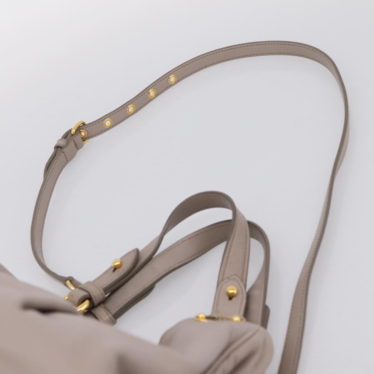Miu Miu Hand Bag Leather 2way Gray Gold Tone Auth 167574V