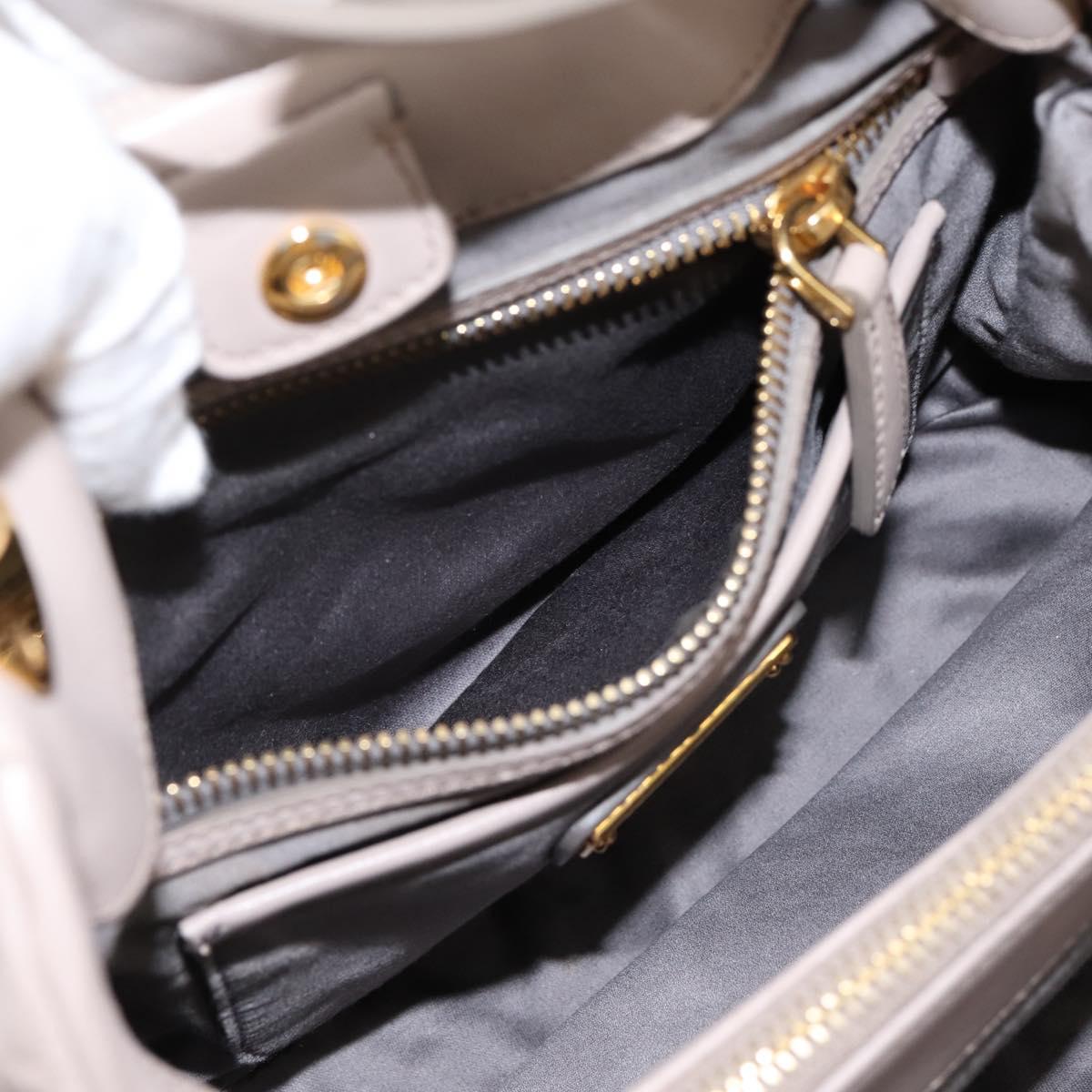 Miu Miu Hand Bag Leather 2way Gray Gold Tone Auth 167574V